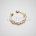 Golden Elan Multi-Gem Fake Septum Clip-On Ring