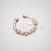 Rose Gold Elan Multi-Gem Fake Septum Clip-On Ring