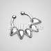 Sparkle Quinary Spear Fake Septum Clip-On Ring