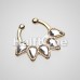 Golden Quinary Spear Fake Septum Clip-On Ring