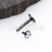 Black Internally Threaded Prong Set Gem Top Steel Labret Monroe