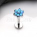 Opal Flower Top Steel Internally Threaded Labret