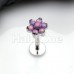 Opal Flower Top Steel Internally Threaded Labret