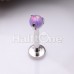 Opal Ball Prong Top Steel Internally Threaded Labret