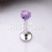 Opal Ball Prong Top Steel Internally Threaded Labret