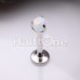 Opal Ball Prong Top Steel Internally Threaded Labret