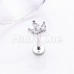 CZ Lotus Gem Top Steel Internally Threaded Labret