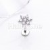 CZ Flower Gem Top Steel Internally Threaded Labret