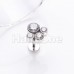 CZ Crop Circle Gem Top Steel Internally Threaded Labret