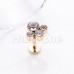 Golden CZ Crop Circle Gem Top Steel Internally Threaded Labret