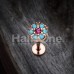 Rose Gold Gypsy Round Turquoise Top Steel Labret