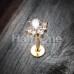 Golden Deluxe Cluster CZ Top Steel Labret