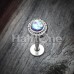 Purple Opal Ornate Round Top Steel Labret