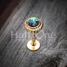 Golden Ornate Round Top Steel Labret