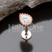 Rose Gold Sparkling Glitter Ornate Teardrop Steel Labret