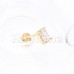 Golden CZ Emerald Cut Gem Top Steel Externally Threaded Labret