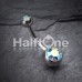 Double Gem Ball Steel Belly Button Ring
