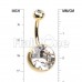 Golden Giant Sparkle Gem Ball Belly Button Ring