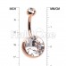 Rose Gold Giant Sparkle Gem Ball Belly Button Ring