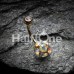 Golden Sparkle Multi Gem Belly Button Ring
