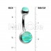 Hologram Sparkle Steel Belly Button Ring