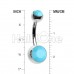 Turquoise Double Ball Inlay Belly Button Ring