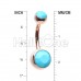 Rose Gold Turquoise Double Ball Inlay Belly Button Ring