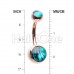 Rose Gold Abalone Shell Double Ball Inlay Belly Button Ring