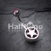 Star Holographic Glitter Inlay Steel Belly Button Ring