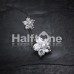 Cubic Zirconia Sparkle Pearl Bead Flower Belly Button Ring