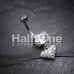 Mini Cubic Zirconia Heart Sparkle Belly Button Ring