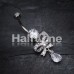 Romantic Cubic Zirconia  Gem Bow-Tie Belly Button Ring