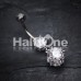 Super Dazzle Cube Cubic Zirconia Gem Belly Button Ring