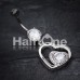 Sweet and Sparkly Cubic Zirconia  Heart Belly Button Ring
