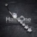 Twinkling Five Star Cubic Zirconia Belly Button Ring