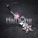 Star Dazzle Cubic Zirconia Belly Button Ring