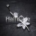 Dazzling Butterfly Cubic Zirconia Belly Button Ring