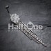 Exquisite Flower Bedazzled Cascading Cubic Zirconia Belly Button Ring