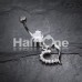Opulant Gem Cubic Zirconia Heart Belly Button Ring