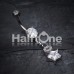 Halo Star Cubic Zirconia Belly Button Ring.