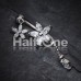 Luscious Flowers Droplets Cubic Zirconia Belly Button Ring