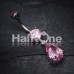 Opulant Droplet Cubic Zirconia Belly Button Ring