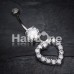 Heart Affection Cubic Zirconia Belly Button Ring