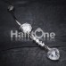Heart Droplet Cubic Zirconia Belly Button Ring