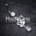 Elegant Luster Vines Cubic Zirconia Belly Button Ring