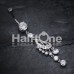 Dazzling Harp Elegance Cubic Zirconia Belly Button Ring