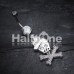 Fedora Skull & Crossbones Sparkle Cubic Zirconia Belly Button Ring