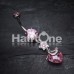 Star Heart Gem Sparkle Cubic Zirconia Belly Button Ring