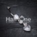 Shimmering Hearts Cubic Zirconia Belly Button Ring