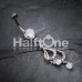 Layered Teardrop Sparkle Cubic Zirconia Belly Button Ring